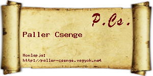 Paller Csenge névjegykártya